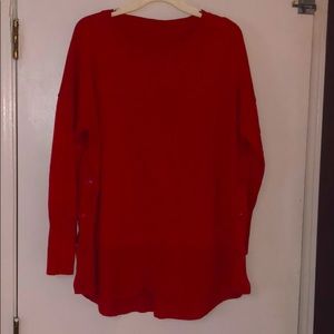 Red side button sweater size 1X